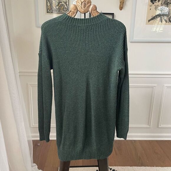 BP Green Lightweight Ribbed Tunic Sweater Oversized S - Picture 5 of 8